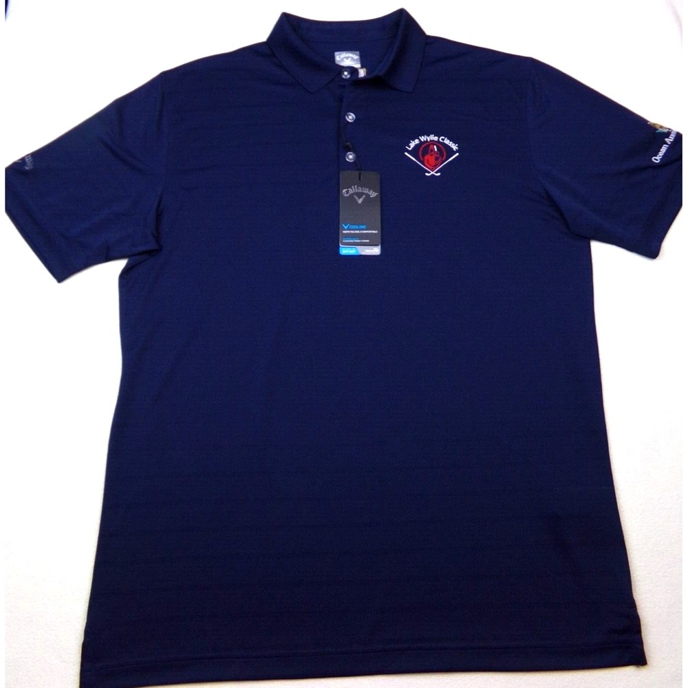 Callaway Golf Polo Lake Wylie Classic Mens L‎ Navy Blue Ocean Annie's Resort NWT